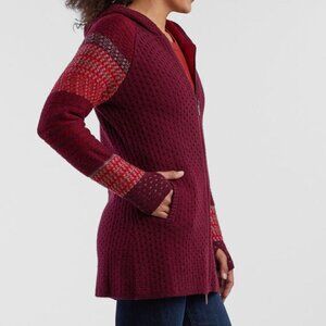 Women's Title IX Long Zip-Up Knit Sweater with Hood